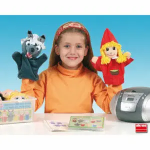 Juego marionetas representar caperucita y los 3 cerditos