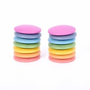 Discos de Madera Arcoiris - 14 Piezas Tickit