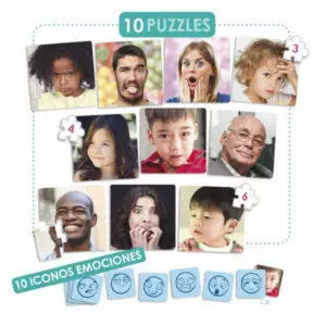 Material educativo SET PUZZLES 10 EMOCIONES | Akros SET PUZZLES 10 EMOCIONES