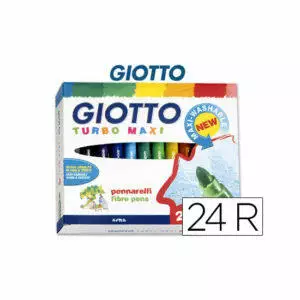 Rotulador giotto turbo-maxi caja de 24 colores lavables con punta bloqueada