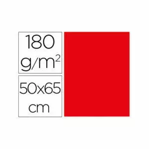 Cartulina liderpapel 50x65 cm 180g/m2 rojo paquete de 25 Liderpapel