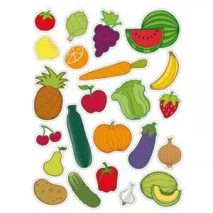 Gomets Frutas y Verduras - 12 Hojas APLI