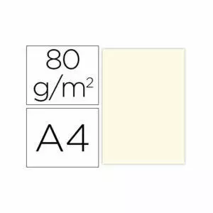 Papel Color Liderpapel A4 80G/M2 Crema - Paquete de 100