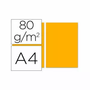 Papel Color Liderpapel A4 80G/M2 Naranja - Paquete de 100
