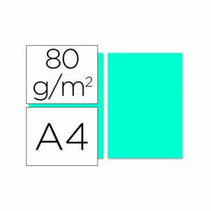 Papel Color Liderpapel A4 80G/M2 Azul Turquesa - Paquete de 100