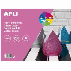 Papel Purpurina Colores Surtidos - 6 Hojas Apli