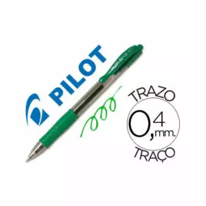 Boligrafo Pilot G-2 Verde Tinta Gel -Retractil -Sujecion de Caucho