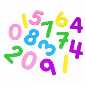Números translúcidos arcoiris