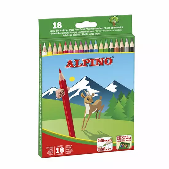 Alpino - caja de 12 tijeras escolares 130mm colores surtidos